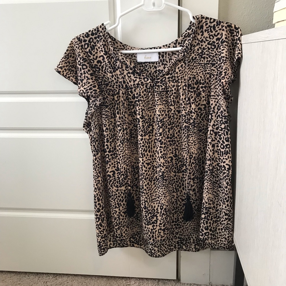 Leopard print staple top from evereve
